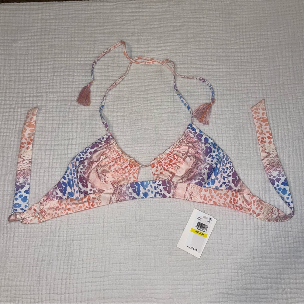 Animal print multi way bikini top